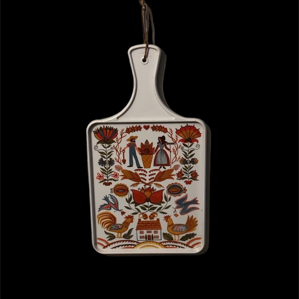 Vintage Country Cutting Board Melamine Hen Rooster Brookpark